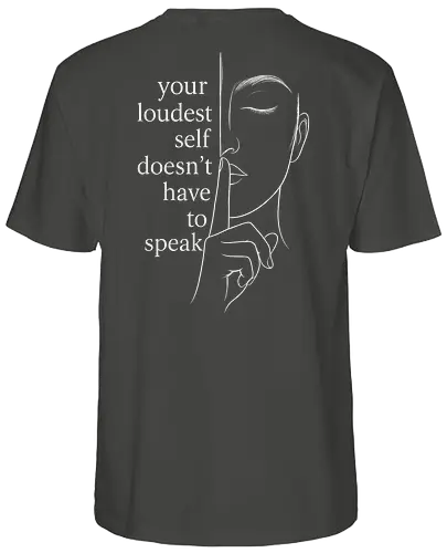 Your Loudest Self Back - Simlow, Twitch, Streamer, Katze, Chaos, Liebe, Herz - Fairtrade T-Shirt