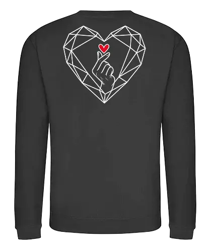 MORELOVE Back - Simlow, Twitch, Streamer, Katze, Chaos, Liebe, Herz - Sweatshirt