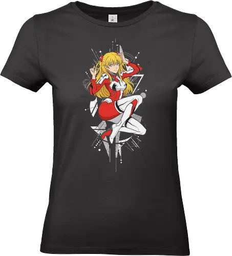 Red Impact - Eva Unit 02, anime, manga, plugsuit, fan art, t-shirt design, art print, mecha, cyberpunk, cool anime girl, geek art, psychological, futuristic, iconic, Asuka Langley, Evangelion, NGE - Standard T-Shirt (Frauen)