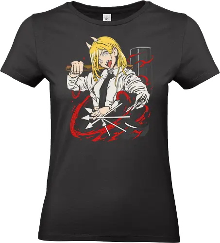  Power's Blood Hammer - stylish, chaotic, intense graphic, Power Chainsaw Man, Blood Fiend, anime, manga, fan art, t-shirt design, art print, blood hammer, Denji, Makima, cool anime girl, geek art - Standard T-Shirt (Frauen)
