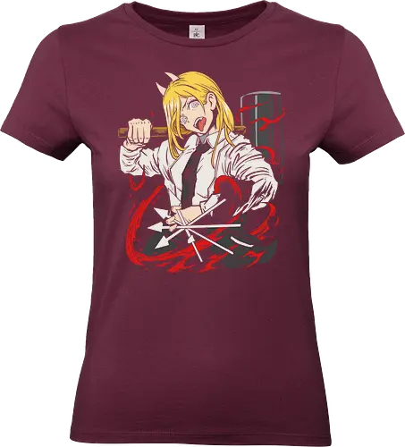  Power's Blood Hammer - stylish, chaotic, intense graphic, Power Chainsaw Man, Blood Fiend, anime, manga, fan art, t-shirt design, art print, blood hammer, Denji, Makima, cool anime girl, geek art - Standard T-Shirt (Frauen)