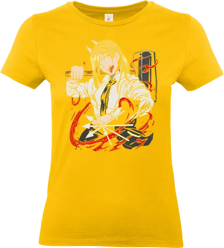  Power's Blood Hammer - stylish, chaotic, intense graphic, Power Chainsaw Man, Blood Fiend, anime, manga, fan art, t-shirt design, art print, blood hammer, Denji, Makima, cool anime girl, geek art - Standard T-Shirt (Frauen)