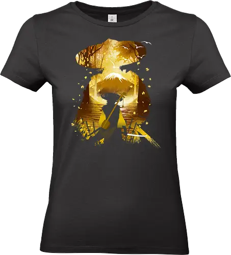 Mount of Yotei Warrior - horror, zombies, anime, kawai, hill, nature, video games, gaming, games gamers, japan, japanese, silent, landscape - Standard T-Shirt (Frauen)