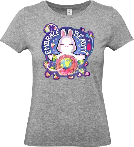 Embrace Beauty - bunny, pride, liebe, beauty, embrace, Peony, diversity, cute, positive, comic, affirmation - Standard T-Shirt (Frauen)