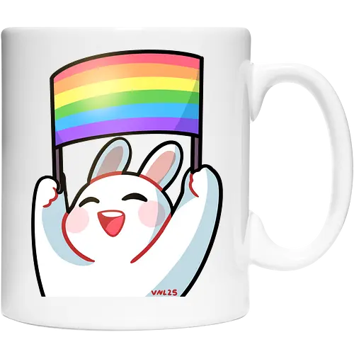 Bunnie Pride - bunny, pride, liebe, beauty, diversity, cute, positive, comic, affirmation, rainbow - Keramiktasse