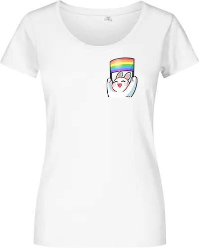 Bunnie Pride - bunny, pride, liebe, beauty, diversity, cute, positive, comic, affirmation, rainbow - Damen T-Shirt