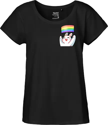 Bunnie Pride - bunny, pride, liebe, beauty, diversity, cute, positive, comic, affirmation, rainbow - Fairtrade Girl Shirt