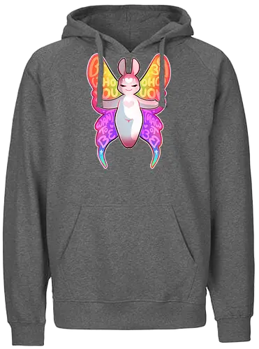 Be who you want to be - Butterfly - bunny, pride, liebe, beauty, embrace, diversity, cute, positive, comic, affirmation, Schmetterling - Fairtrade Hoodie