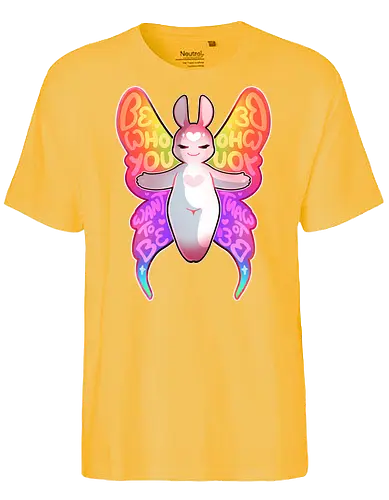 Be who you want to be - Butterfly - bunny, pride, liebe, beauty, embrace, diversity, cute, positive, comic, affirmation, Schmetterling - Fairtrade T-Shirt