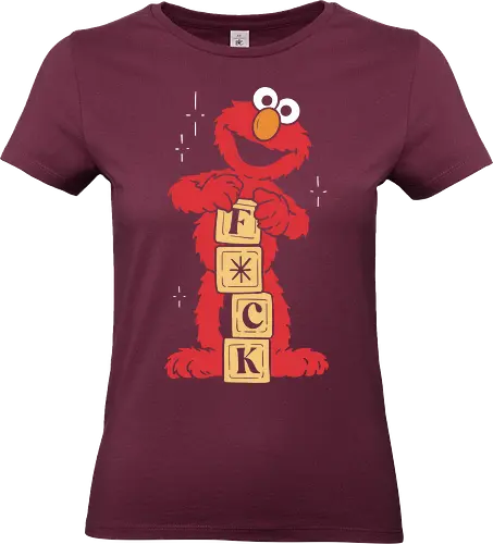  Elmo's Favorite Word - Elmo, Sesame Street parody, funny Elmo, censored, f word, pop culture humor, nostalgic graphic, subversive, dark humor, t-shirt design, art print, adult cartoon, witty, iconic puppet, ironic. - Standard T-Shirt (Frauen)