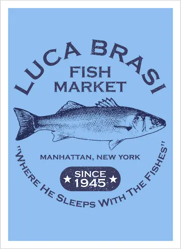 Luca Brasi Fish Market - Since 1945  - retro, vintage, vito corleone, 70s movies, classic movies, movie, the godfather, 70s, coppola, corleone, cult classic, cult movies, film, gangster, mafia - Kunstdruck
