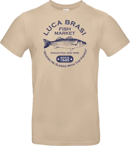 Luca Brasi Fish Market - Since 1945  - retro, vintage, vito corleone, 70s movies, classic movies, movie, the godfather, 70s, coppola, corleone, cult classic, cult movies, film, gangster, mafia - Standard T-Shirt