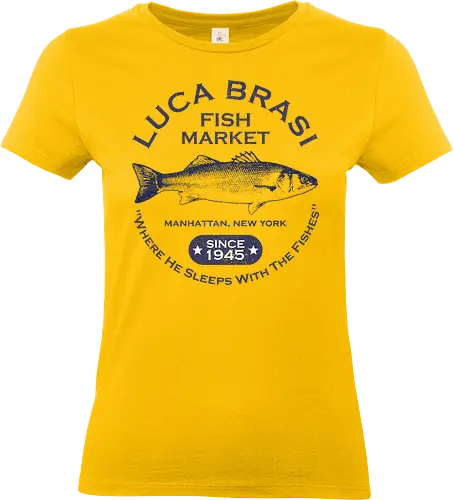 Luca Brasi Fish Market - Since 1945  - retro, vintage, vito corleone, 70s movies, classic movies, movie, the godfather, 70s, coppola, corleone, cult classic, cult movies, film, gangster, mafia - Standard T-Shirt (Frauen)