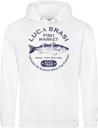 Luca Brasi Fish Market - Since 1945  - retro, vintage, vito corleone, 70s movies, classic movies, movie, the godfather, 70s, coppola, corleone, cult classic, cult movies, film, gangster, mafia - Standard Hoodie