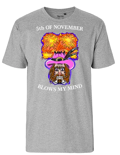 5. November Lustige Feier Guy Fawkes Bonfire Night - November, Guy Fawkes, Bonfire Night, Feuerwerk, Ironisch, Lustig, Humor, Spaß, Feier, Party, Britisch, Tradition, Maske, Kult, Geschichte, Erinnerung, Scherz, Witzig, Parodie, Kostüm, Comic, Festival, Herbst, Spaßiges Motiv, Kultfigur - Fairtrade T-Shirt