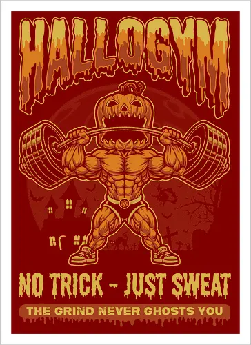 HalloGym - No Trick Just Sweat Gym Halloween Tee for Fitness Lovers