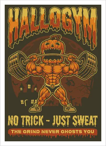 HalloGym - No Trick Just Sweat Gym Halloween Tee for Fitness Lovers