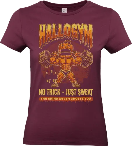 HalloGym - No Trick Just Sweat Gym Halloween Tee for Fitness Lovers - halloween gym, funny fitness, spooky season, pumpkin, horror, funny, humor, gym rat, bodybuilding halloween, spooky workout, halloween fitness, trick or treat - Standard T-Shirt (Frauen)