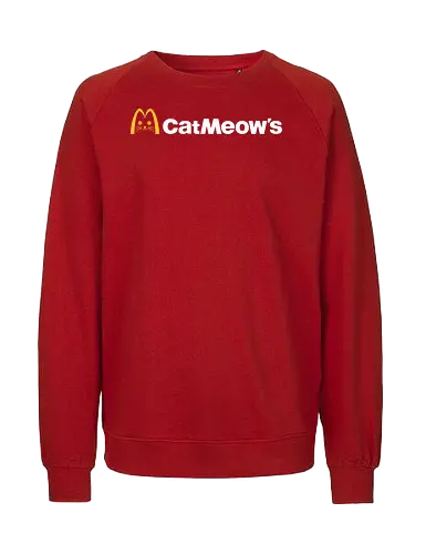 Cat Meow's Vintage Art - cat, woman, food, fast food, funny quote, mashup, funny, funny pop, funnytee, gaming, geek, humor, joke, meme, memes, nerd, parody, television, vintage - Fairtrade Sweatshirt