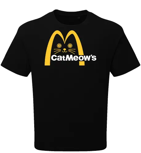 Cat Meow's Parody Art - cat, woman, food, fast food, funny quote, mashup, funny, funny pop, funnytee, gaming, geek, humor, joke, meme, memes, nerd, parody, television, vintage - Oversize T-Shirt