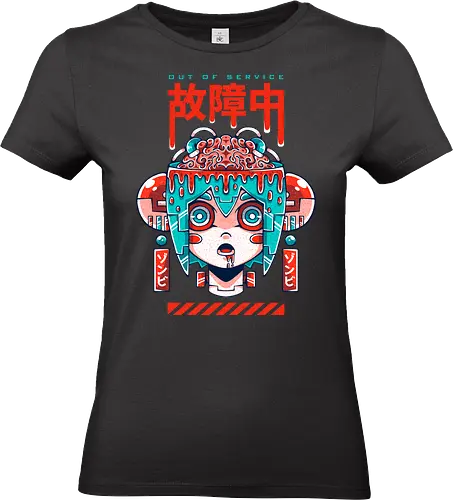 OUT OF SERVICE - halloween, zombie, robot, brain, creepy, spooky, cute, anime, japan, mecha, robot girl - Standard T-Shirt (Frauen)