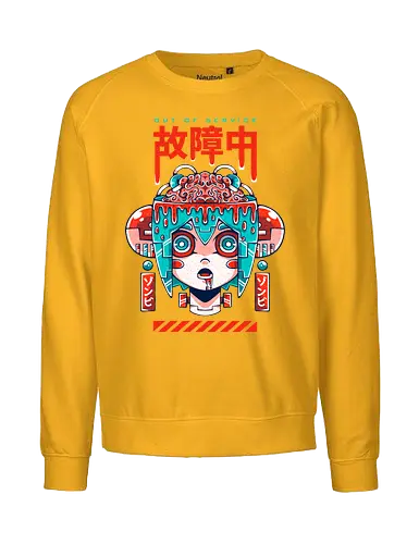 OUT OF SERVICE - halloween, zombie, robot, brain, creepy, spooky, cute, anime, japan, mecha, robot girl - Fairtrade Sweatshirt
