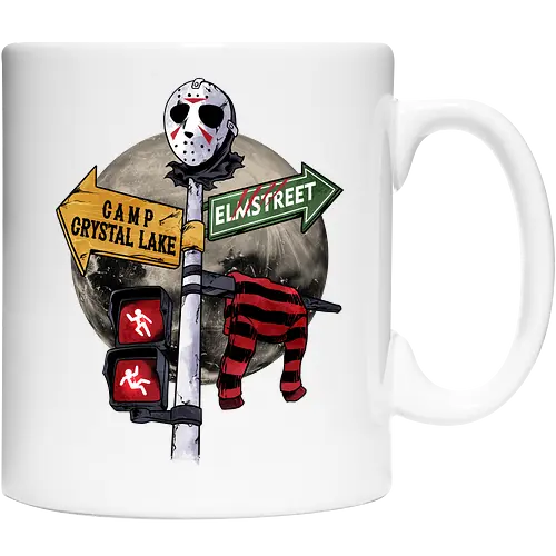 curse land - horror, halloween, jasonvoorhees, freddy krueger, friday13th, horror movies, slasher, halloween town, hocus pocus, elmstreet, nightmare - Keramiktasse