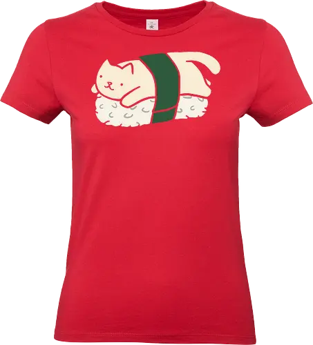 Cute Nigiri Cat - Cat sushi, nigiri cat, cute cat, kawaii, minimalist, food art, Japanese food, sushi lover, cat lover gift, adorable, cartoon, t-shirt design, art print, neko, purrfect sushi - Standard T-Shirt (Frauen)