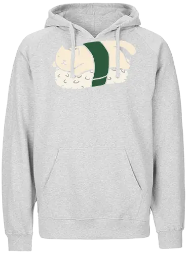 Cute Nigiri Cat - Cat sushi, nigiri cat, cute cat, kawaii, minimalist, food art, Japanese food, sushi lover, cat lover gift, adorable, cartoon, t-shirt design, art print, neko, purrfect sushi - Fairtrade Hoodie