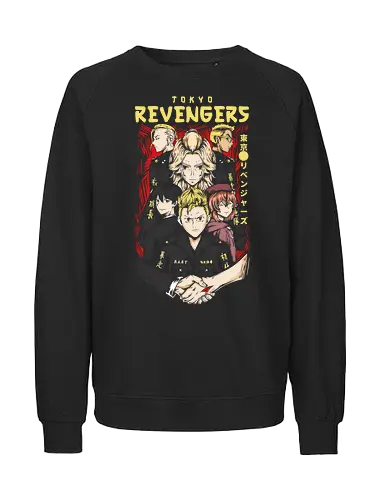  Tokyo Manji Brotherhood - Revenger, Tokyo Manji Gang, Toman, Mikey, geek art, stylish, gang anime, action., Draken, Takemichi, anime, manga, fan art, t-shirt design, art print, brotherhood, delinquent, cool anime art - Fairtrade Sweatshirt