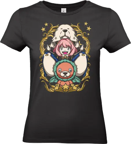  Anya and Bond's Starlight - Anya Forger, Bond Spy x Family, Spy x Family, Anya's Chimera, anime, manga, fan art, t-shirt design, art print, kawaii, cute anime girl, psychic, geek art, stylish, wholesome, Chibi. - Standard T-Shirt (Frauen)
