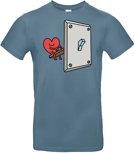 Turning Love On - Love switch, turning on love, heart cartoon, funny relationship, emotional effort, commitment, light switch, whimsical, quirky humor, t-shirt design, art print, minimalist, love graphic, sweet, expressive - Standard T-Shirt