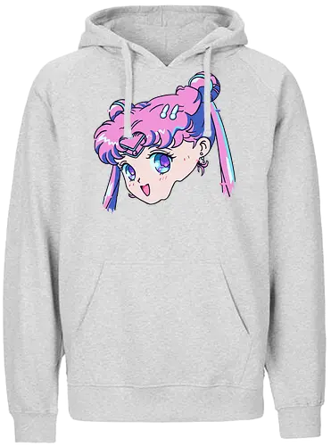 Sailor Chibi Moon: Neon Princess - Chibiusa, Sailor Chibi Moon, Sailor, anime, manga, magical girl, neon aesthetic, pink hair, kawaii, cute anime girl, fan art, t-shirt design, art print, retro anime, pop culture, vaporwave - Fairtrade Hoodie