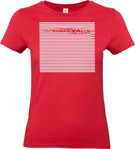 City Never Sleeps - minimal, minimalism, winter, city, cityscape, cities, city life, night life, night, art - Standard T-Shirt (Frauen)
