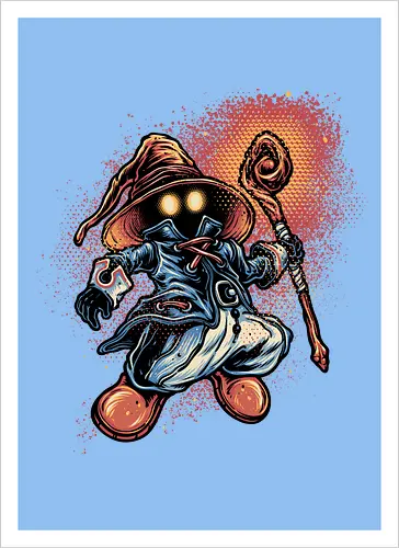Legend of the Black Mage - Gaming, gamer, video games, Japanese, fantasy, series, video game - Kunstdruck