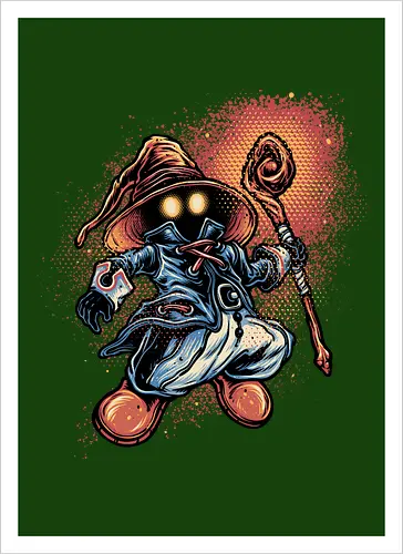 Legend of the Black Mage - Gaming, gamer, video games, Japanese, fantasy, series, video game - Kunstdruck