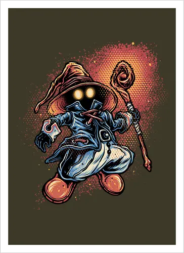 Legend of the Black Mage - Gaming, gamer, video games, Japanese, fantasy, series, video game - Kunstdruck