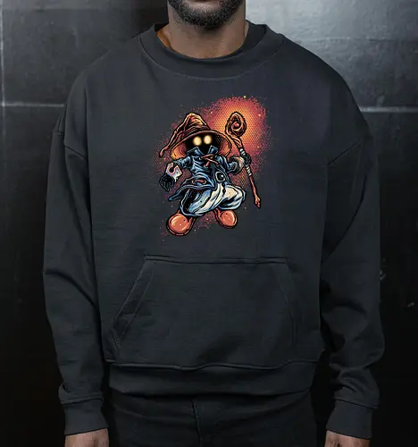 Legend of the Black Mage - Gaming, gamer, video games, Japanese, fantasy, series, video game - Cropped Sweatshirt