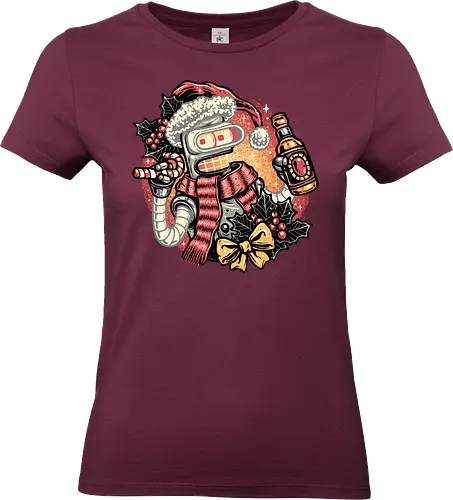 Happy Holidays Humans - Sitcom, robot, robots, Christmas, Holidays, Xmas, Santa, character, fictional - Standard T-Shirt (Frauen)