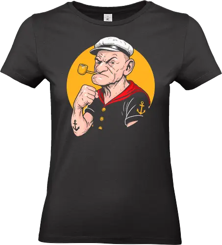 Popeye Retro Power - retro popeye, popeye art, vintage cartoon, nostalgic art, pop culture, retro t-shirt, classic design, old cartoon, geek popeye, illustrated humor, strong sailor, old school art, cartoon power, pop art - Standard T-Shirt (Frauen)