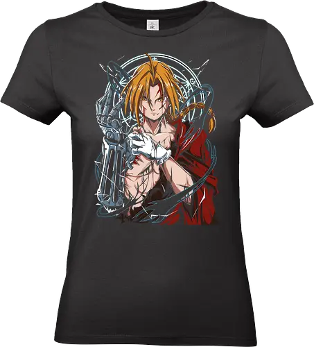  Edward Elric: Alchemist's Transmutation - Edward Elric, Fullmetal Alchemist, FMA, Fullmetal Brotherhood, alchemy, automail, transmute, fan art, t-shirt design, art print, cool anime art, geek art, iconic hero, Shonen, Elric Brothers. - Standard T-Shirt (Frauen)