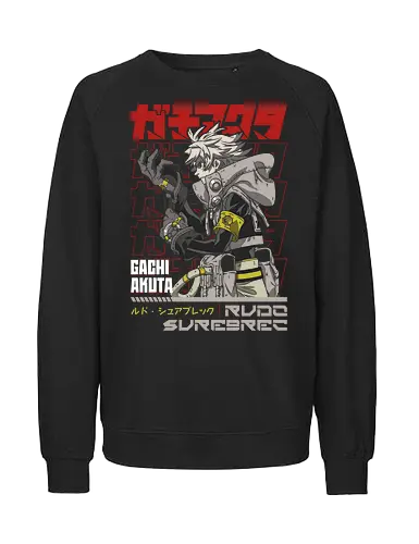  Rudo: The Junkyard Alchemist - Rudo, Gachiakuta, GACHI AKUTA, manga, anime, fan art, t-shirt design, art print, scavenger, action manga, cool graphic, futuristic, edgy, stylish, dark fantasy, junkyard, Rudo Surebrec. - Fairtrade Sweatshirt
