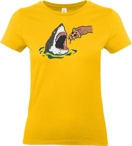  Pizza Bait - Shark pizza, funny shark, Jaws parody, food humor, weird art, pepperoni, funny graphic, t-shirt design, art print, great white shark, pop culture mashup, ocean, beach humor, foodie, clever art - Standard T-Shirt (Frauen)