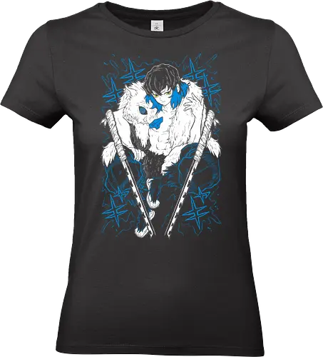 Inosuke Hashibira Demon - Slayer - Kawaii, Demon, Anime, Manga, Tokyo, Angry, Japanese Art, Aesthetic, Manga Style, Zylixzen, Aggressive, Gamer, Otaku, Gift, Cool - Standard T-Shirt (Frauen)