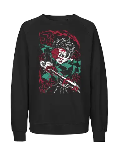 Tanjiro Kamado Demon - Slayer - Kawaii, Demon, Anime, Manga, Tokyo, Angry, Japanese Art, Aesthetic, Manga Style, Zylixzen, Aggressive, Gamer, Otaku, Gift, Cool - Fairtrade Sweatshirt