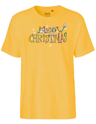 Meow christmas - cats, christmas, merry christmas, typography - Fairtrade T-Shirt