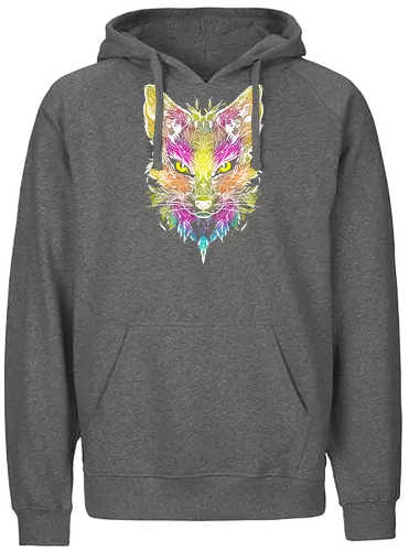 Mystical fox - fox, ornamental, nature, flowers, decorative, surreal - Fairtrade Hoodie