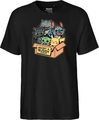 Adopt Geek Pet - Video Game, Game, Japanese, Korean, Tv Show, Animation, Tiger, Viking, Dragon, Cute, Pet, Animal, Adoption, Adopt, Pet Adoption, Buddy, Kpop, rat, extraterrestrial - Fairtrade T-Shirt