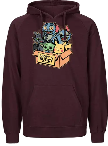 Adopt Geek Pet - Video Game, Game, Japanese, Korean, Tv Show, Animation, Tiger, Viking, Dragon, Cute, Pet, Animal, Adoption, Adopt, Pet Adoption, Buddy, Kpop, rat, extraterrestrial - Fairtrade Hoodie