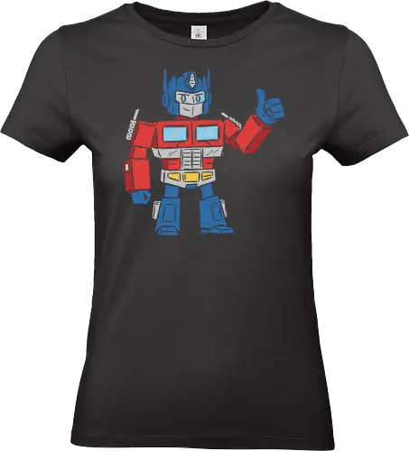 Optimus Prime Thumb Up - Transformers G1 Leader - Optimus Prime, Transformers G1, Autobot, Thumbs Up, Robot, Retro Cartoon, '80s, Geek, Nerd, Pop Culture, Leader, Classic Print, Thumb Up, Cartoon - Standard T-Shirt (Frauen)